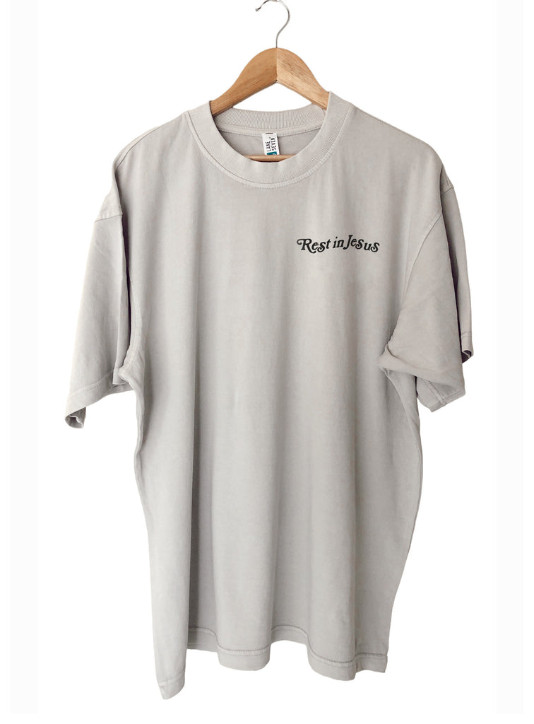 REST IN JESUS CONCRETE SLEEVE T-SHIRT