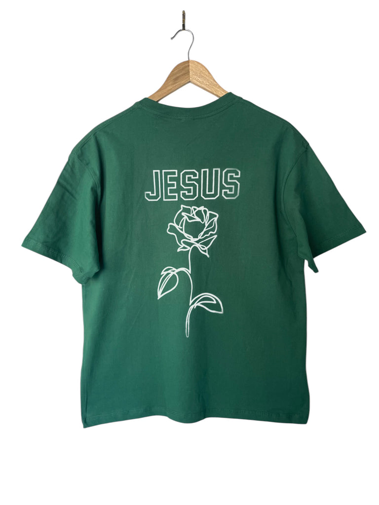JESUS ROSE SPRING GREEN T-SHIRT