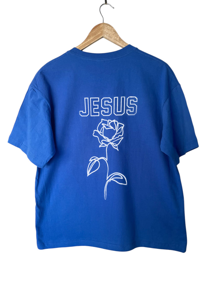 JESUS ROSE ROYAL BLUE T-SHIRT