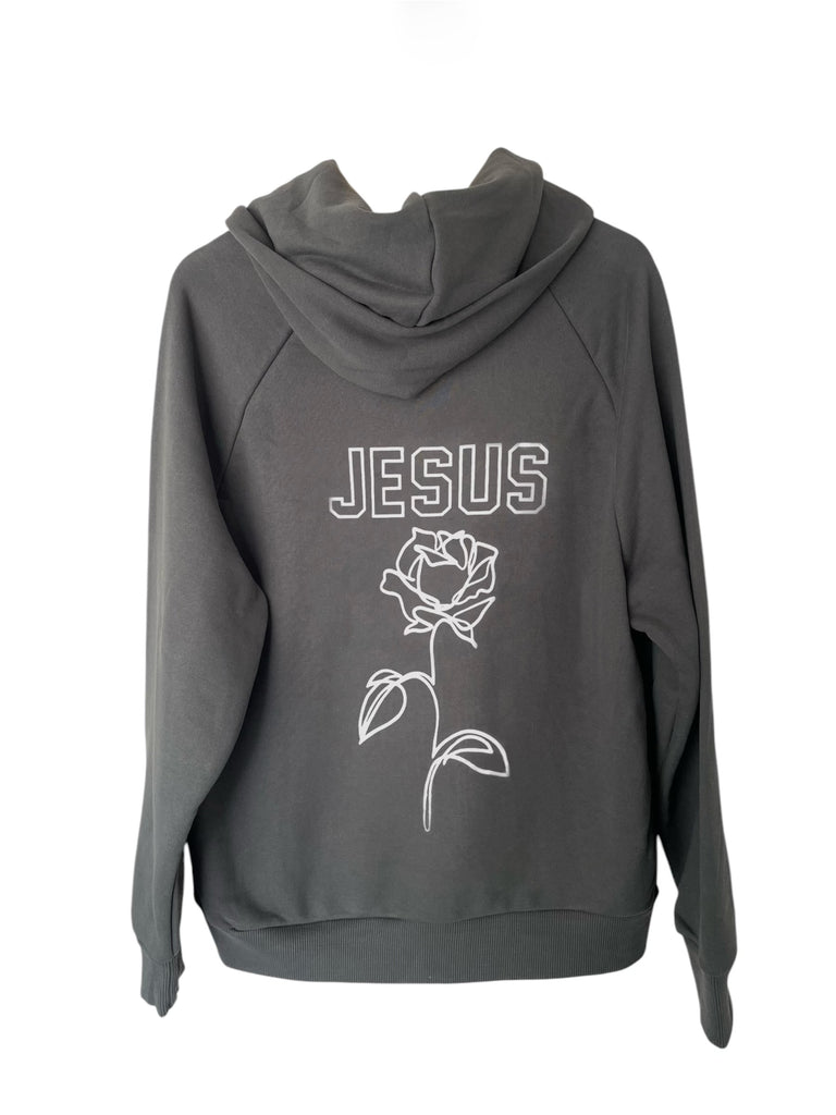 JESUS ROSE ASPHALT HOODIE