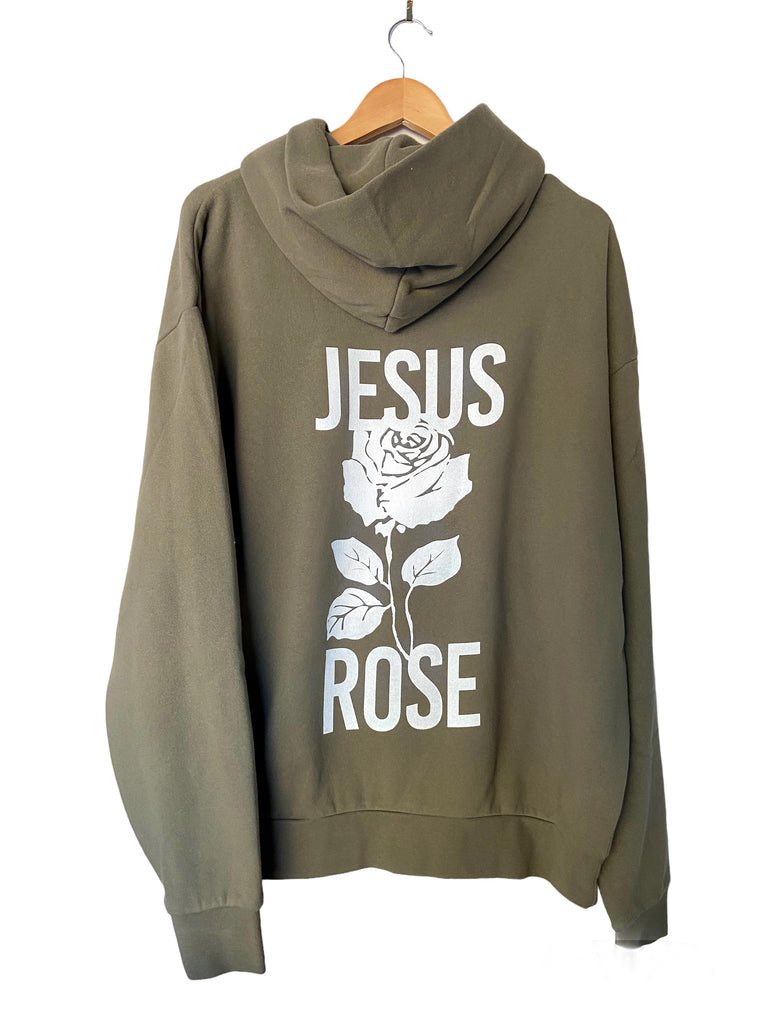 JESUS ROSE OLIVE URBAN PULLOVER HOODIE