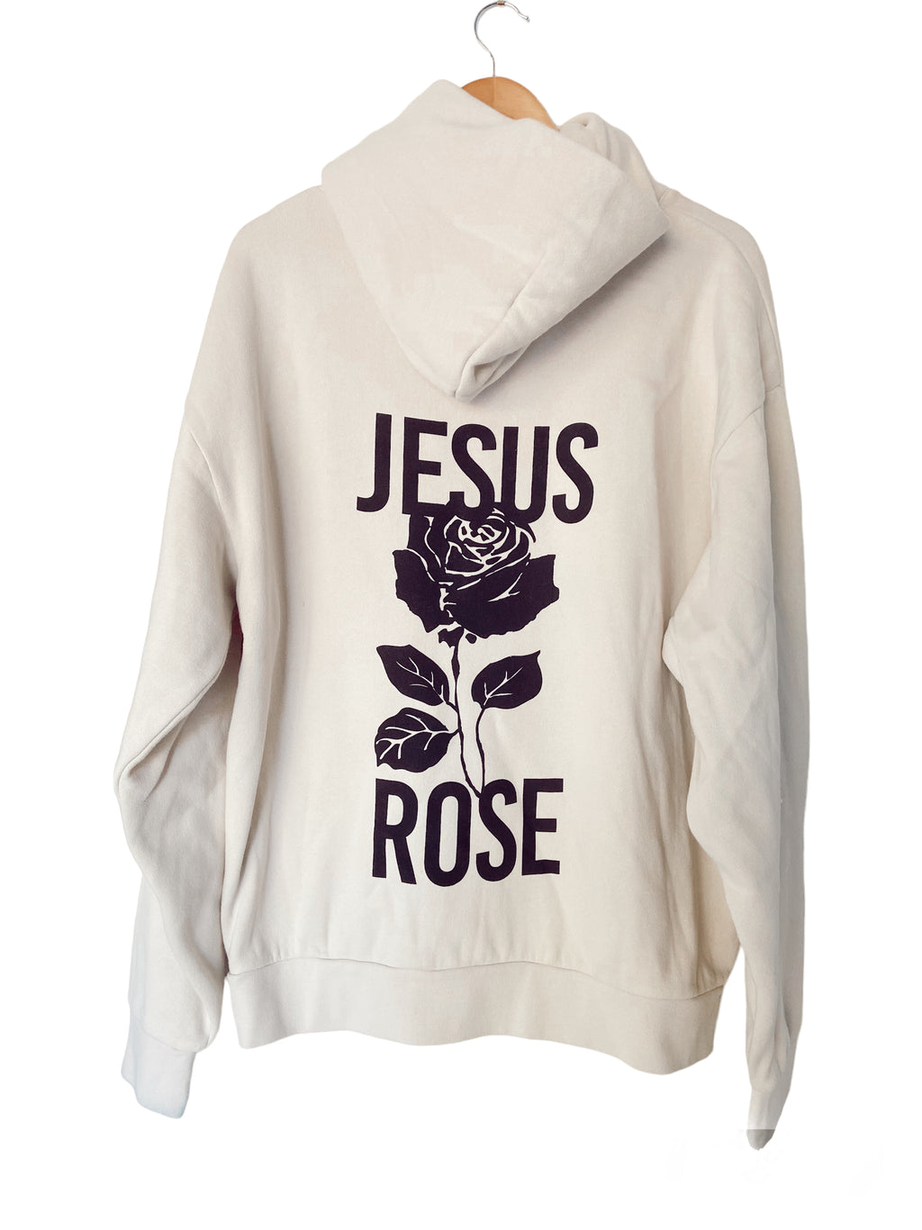 JESUS ROSE IVORY URBAN PULLOVER HOODIE