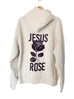 JESUS ROSE IVORY URBAN PULLOVER HOODIE