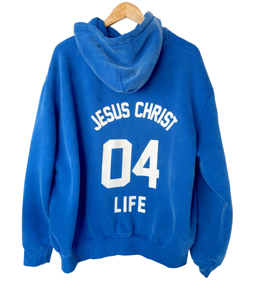 JESUS 04 LIFE ROYAL BLUE URBAN HOODIE