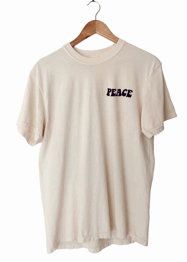 PEACE CREAM SLEEVE T-SHIRT