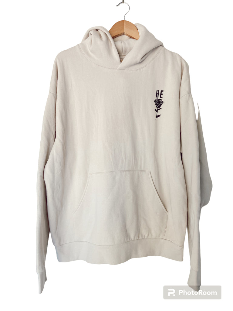JESUS ROSE IVORY URBAN PULLOVER HOODIE