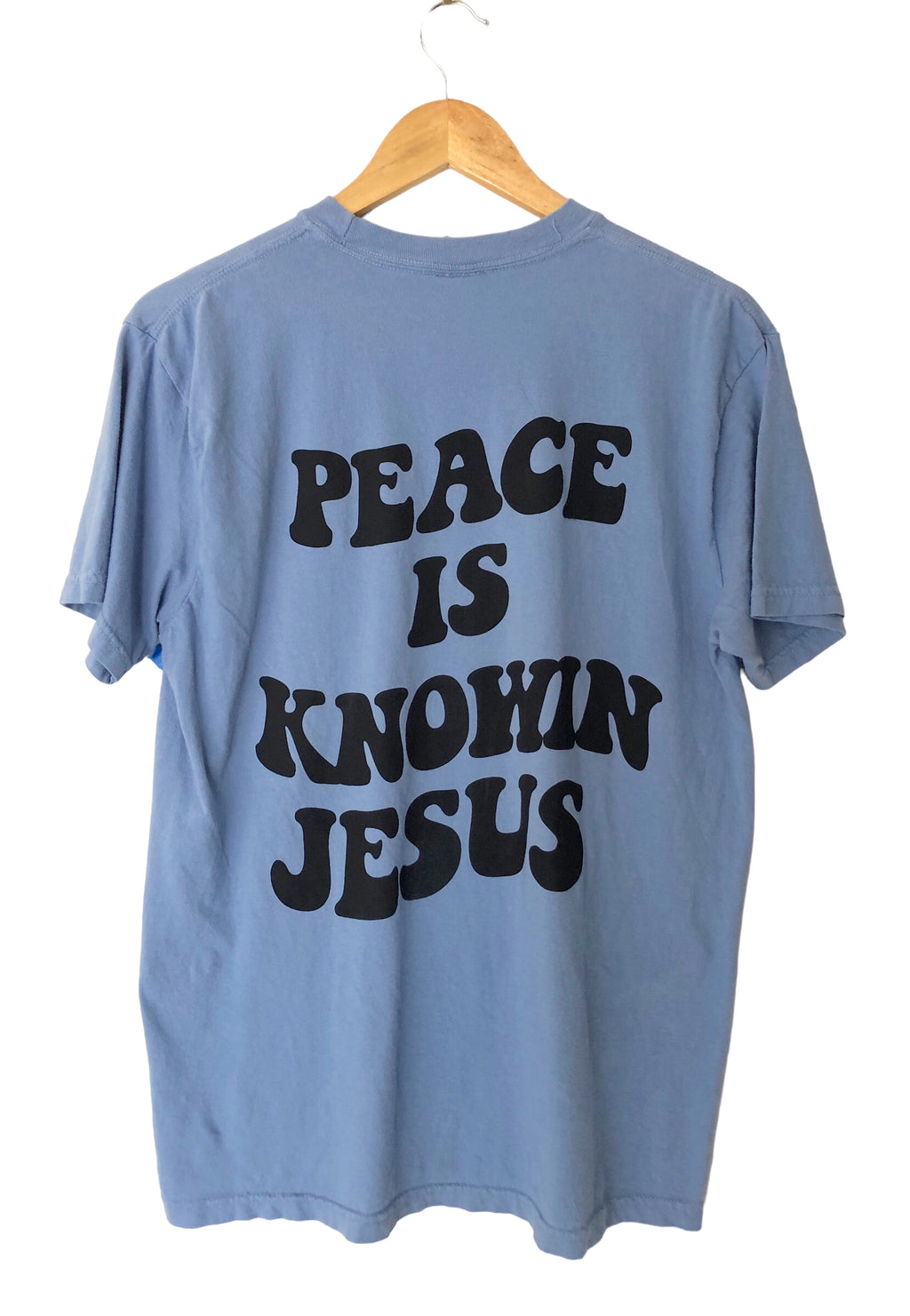 PEACE WASHED DENIM SLEEVE T-SHIRT