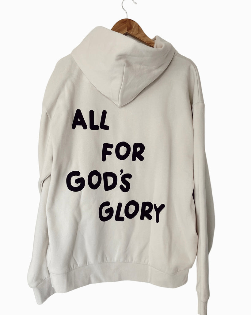 ALL FOR GOD'S GLORY CREAM URBAN HOODIE