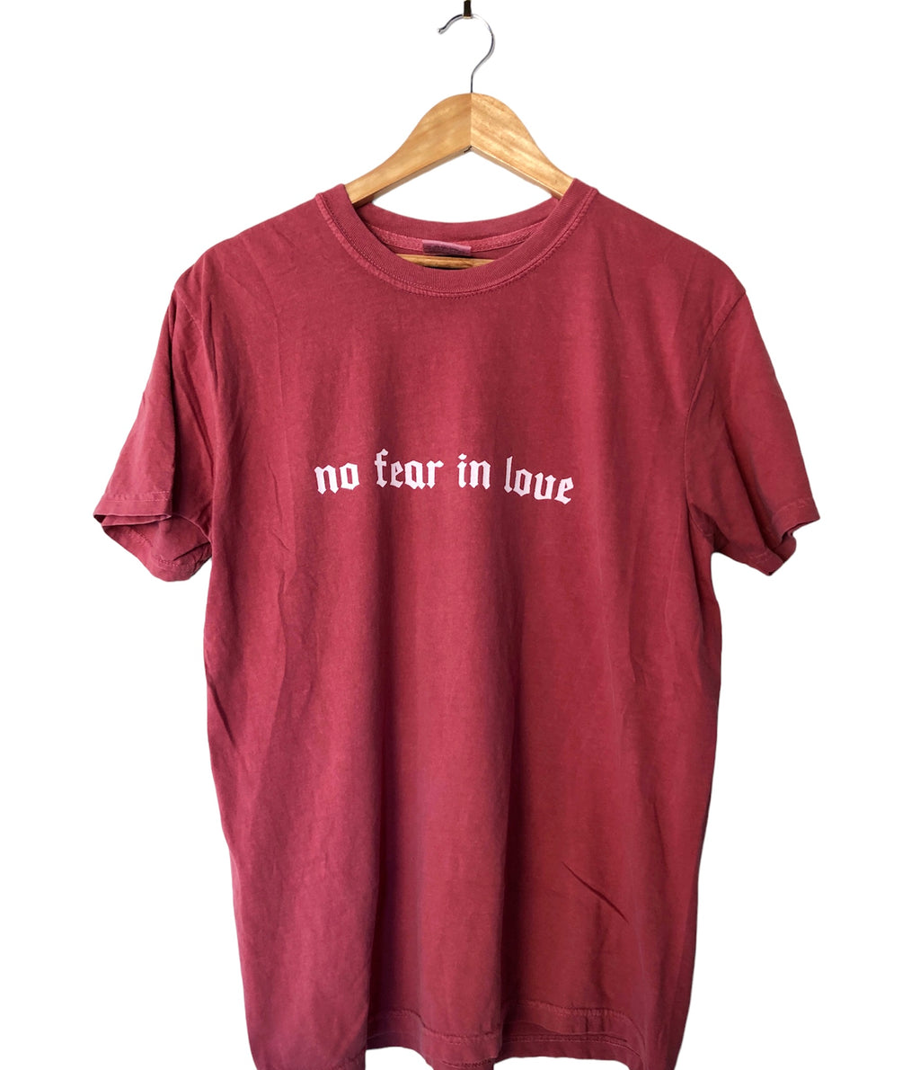 NO FEAR IN LOVE CRIMSON SLEEVE T-SHIRT