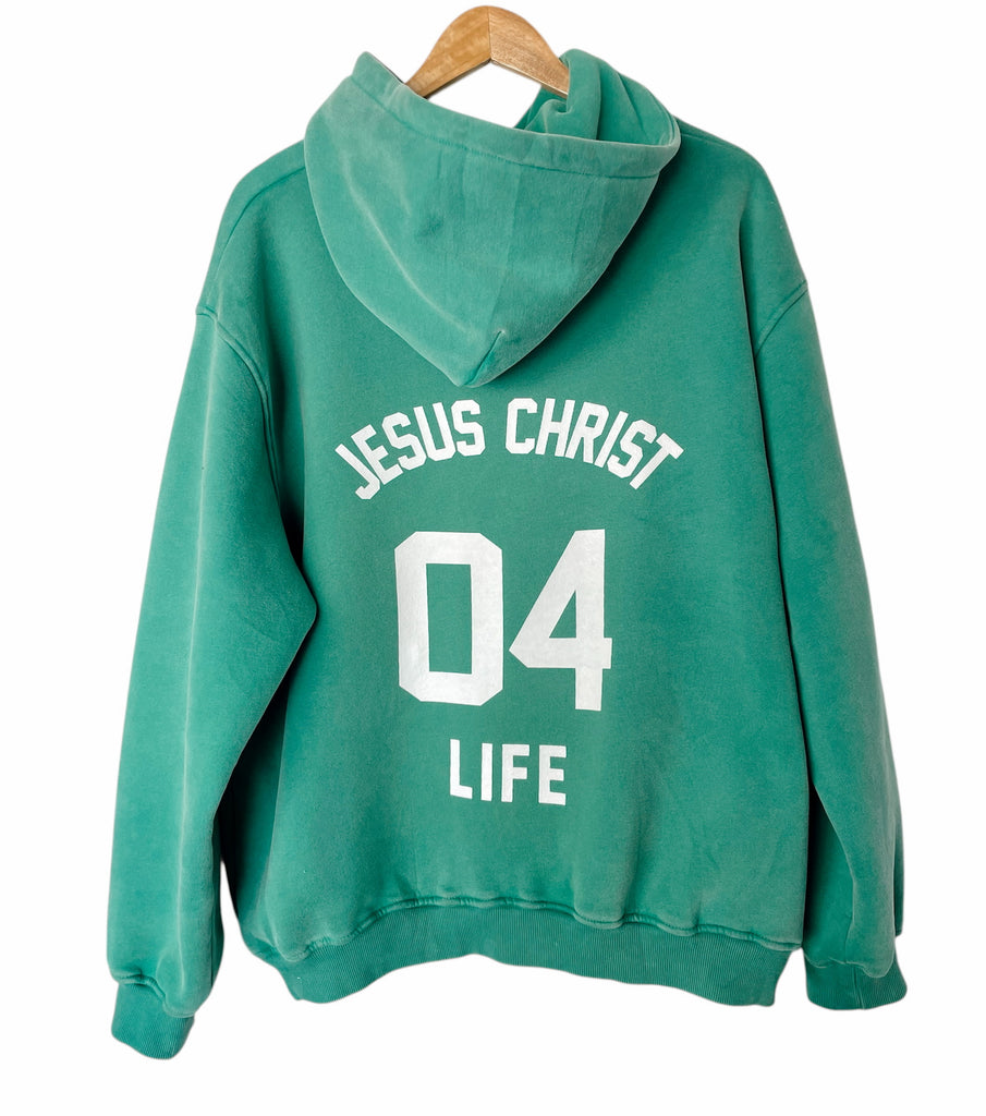 JESUS 04 LIFE ROYAL GREEN URBAN HOODIE