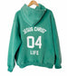 JESUS 04 LIFE ROYAL GREEN URBAN HOODIE