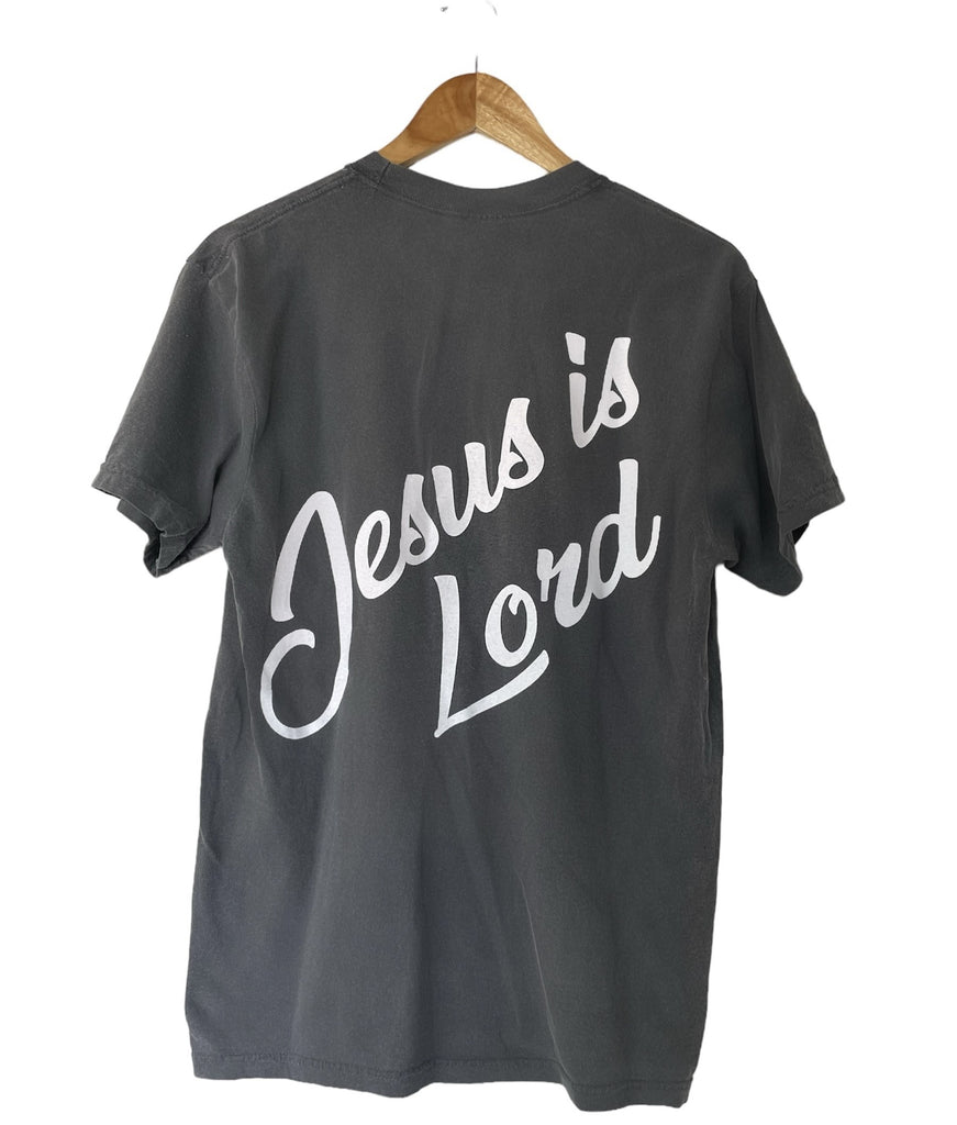 JESUS IS LORD VINTAGE GRAY SLEEVE T-SHIRT