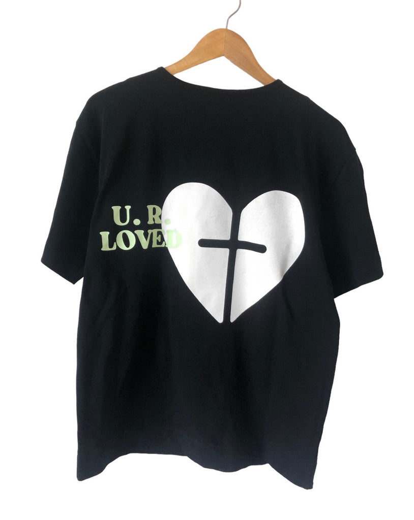 U.R.LOVED BLACK BASEBALL SLEEVE T-SHIRT