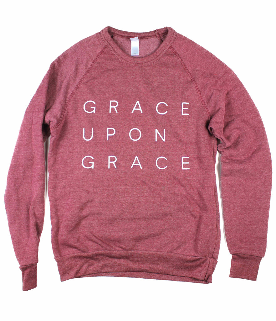 GRACE UPON GRACE DUSTY RED CREWNECK SWEATSHIRT