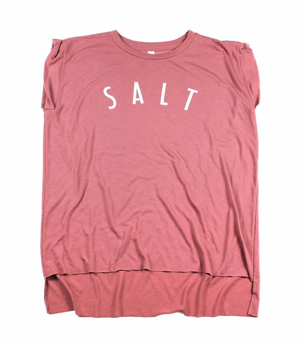 SALT + LIGHT MAUVE WOMEN'S ROLLED CUFF MUSCLE T-SHIRT