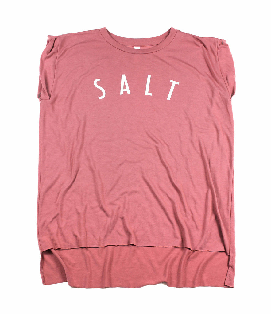 SALT + LIGHT MAUVE WOMEN'S ROLLED CUFF MUSCLE T-SHIRT