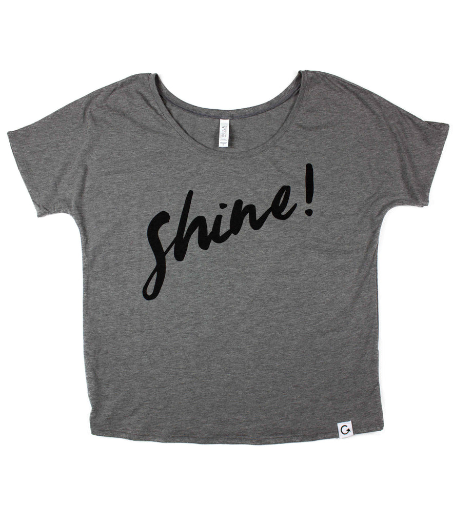 SHINE GRAY WOMEN'S FLOWY TEE