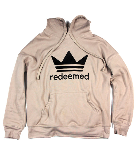 REDEEMED BY THE KING TAN SPONGE FLEECE HOODIE