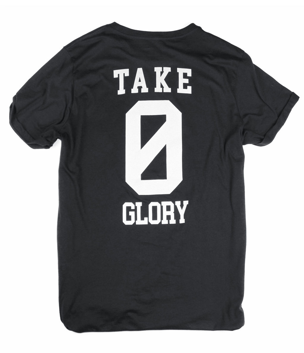 TAKE NO GLORY BLACK CONCRETE ROLLED SLEEVE T-SHIRT