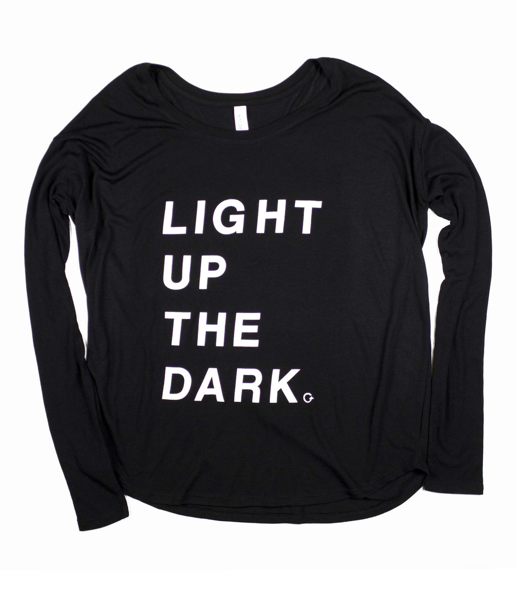 LIGHT UP THE DARK BLACK WOMEN'S FLOWY LONGSLEEVE