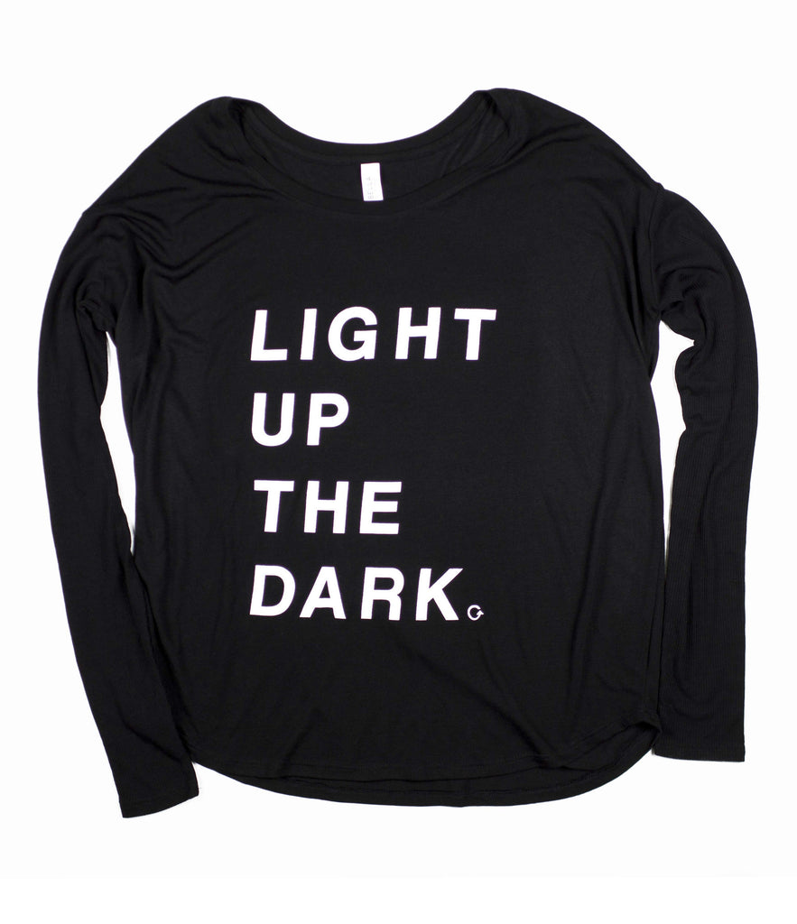 LIGHT UP THE DARK BLACK WOMEN'S FLOWY LONGSLEEVE