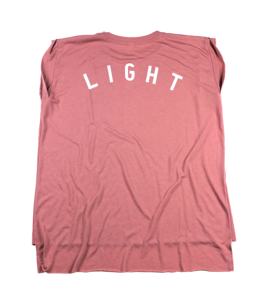 SALT + LIGHT MAUVE WOMEN'S ROLLED CUFF MUSCLE T-SHIRT