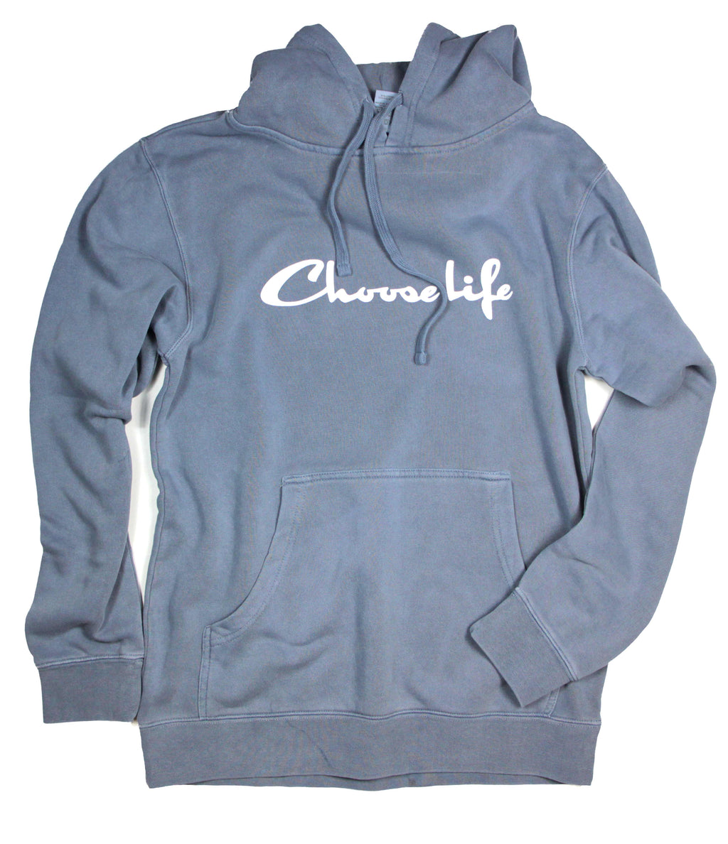 CHOOSE LIFE LIGHT NAVY HOODIE