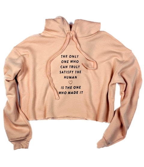 TRULY SATISFY ♡ PEACH CROPPED HOODIE