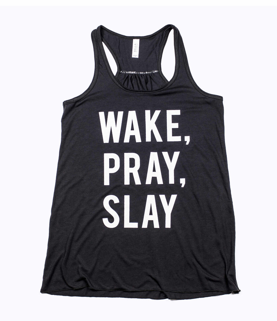 WPS DARK GREY WOMEN'S FLOWY RACERBACK TANK