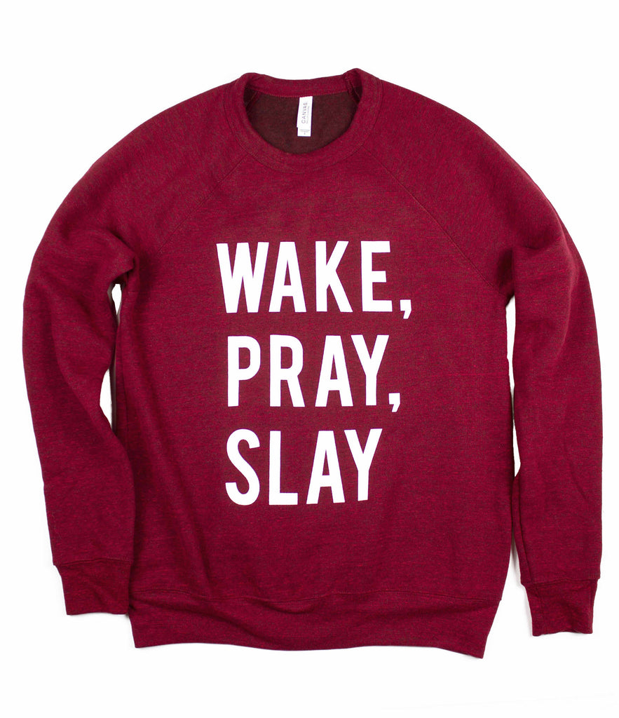 WAKE PRAY SLAY CARDINAL CREWNECK SWEATSHIRT