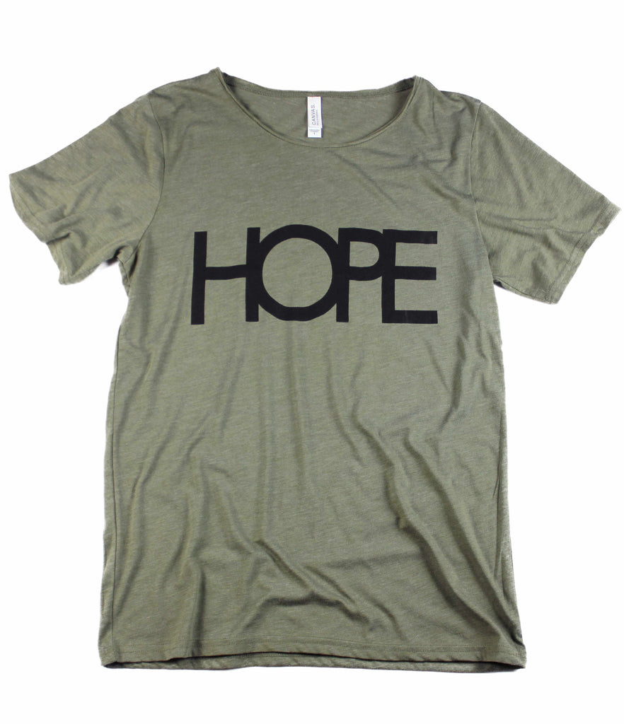 HOPE OLIVE RAW NECK T-SHIRT