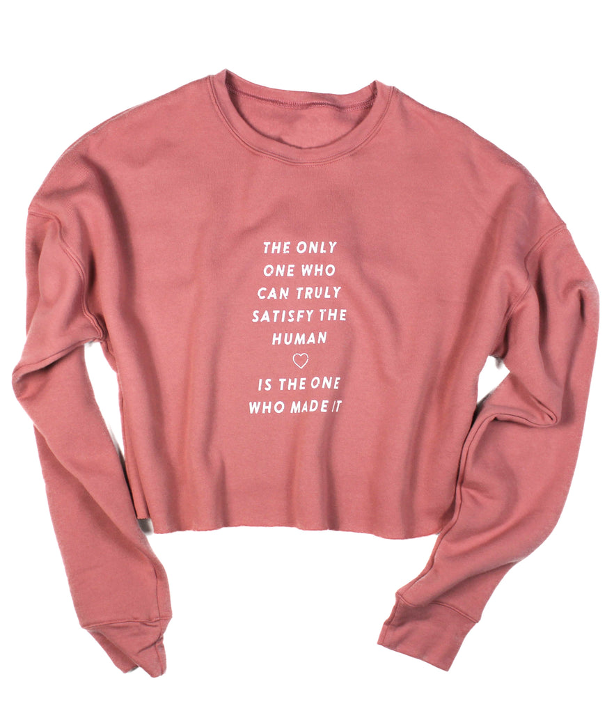 TRULY SATISFY ♡ MAUVE WOMEN'S CROPPED CREW FLEECE