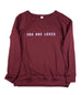 YOU ARE LOVED VINTAGE CRANBERRY WOMEN'S FRENCH TERRY SWEATSHIRT