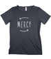 MERCY DARK GREY RAW NECK T-SHIRT
