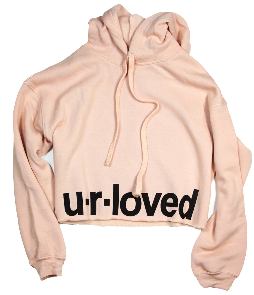 U.R.LOVED PEACH CROPPED HOODIE