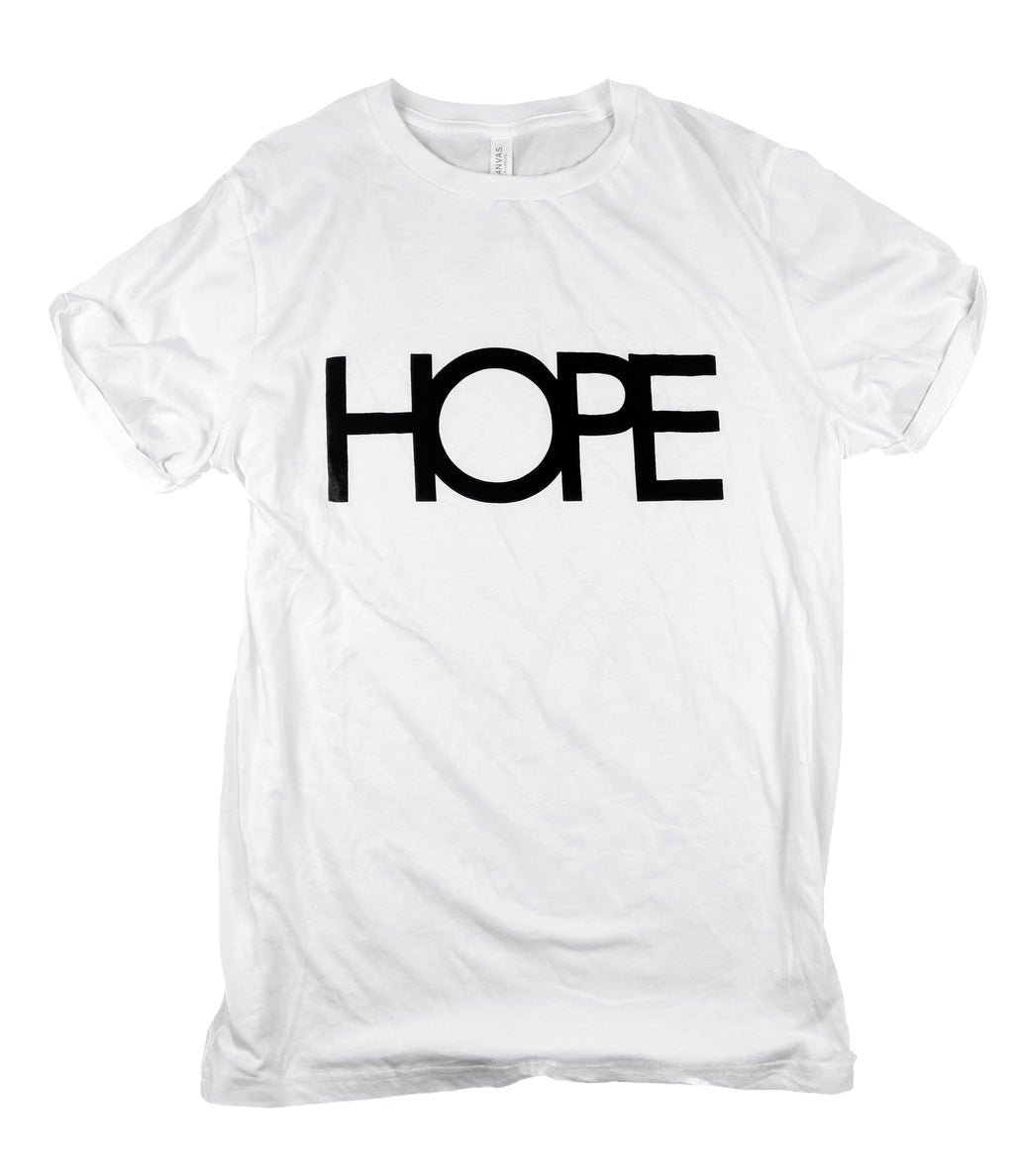 HOPE WHITE ROLLED SLEEVE T-SHIRT