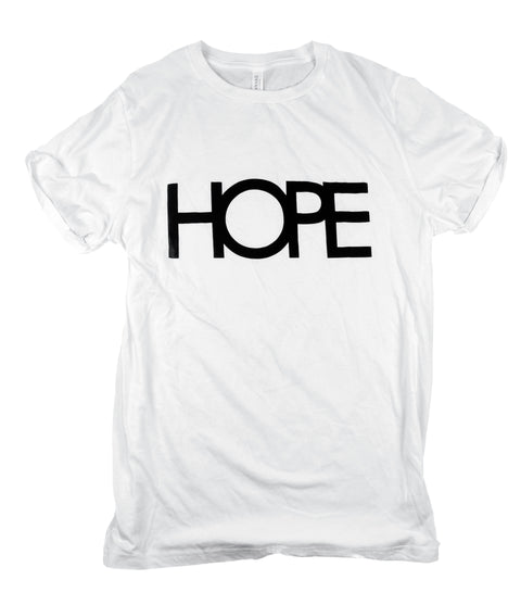 HOPE WHITE ROLLED SLEEVE T-SHIRT