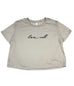 LOVE WELL TAN WOMEN'S FLOWY CROPPED TEE