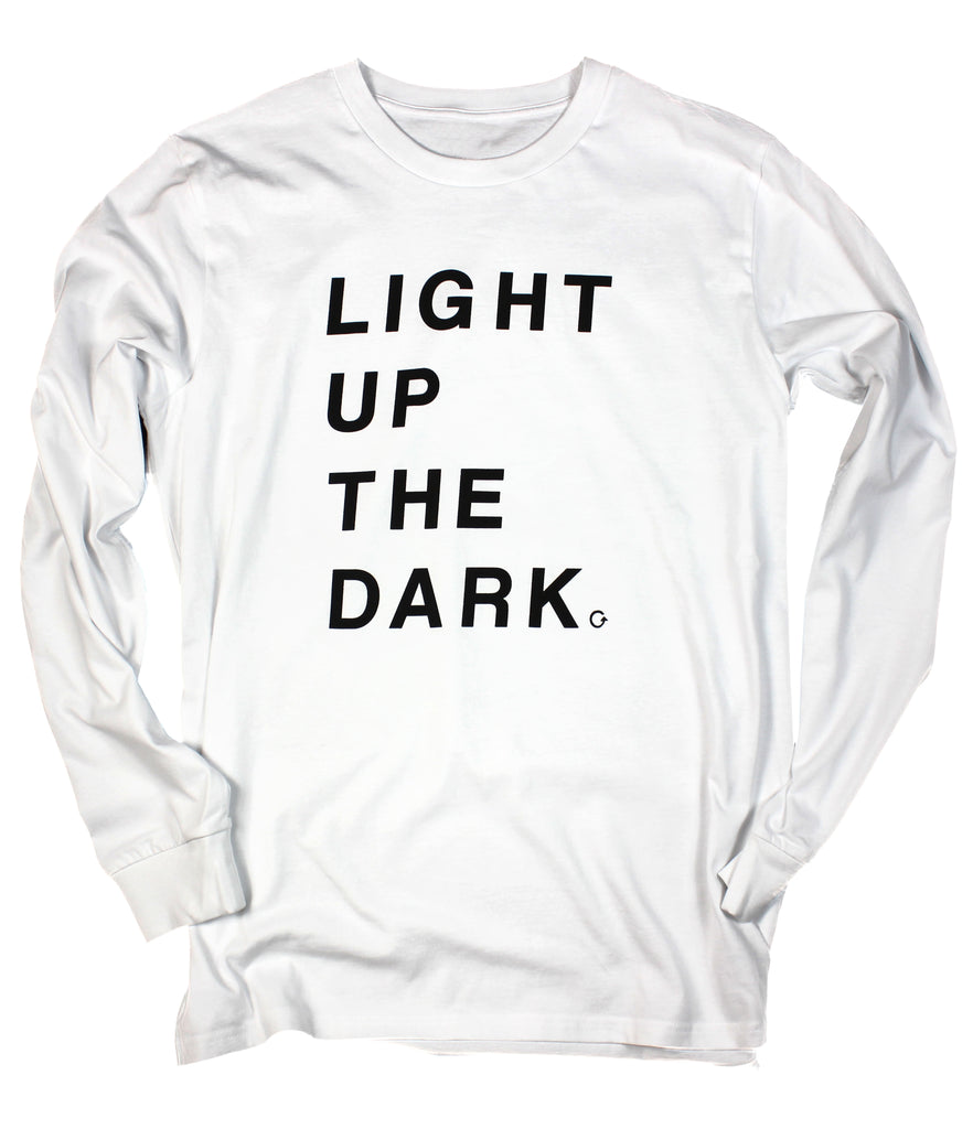 LIGHT UP THE DARK WHITE LONG SLEEVE TEE