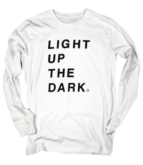 LIGHT UP THE DARK WHITE LONG SLEEVE TEE