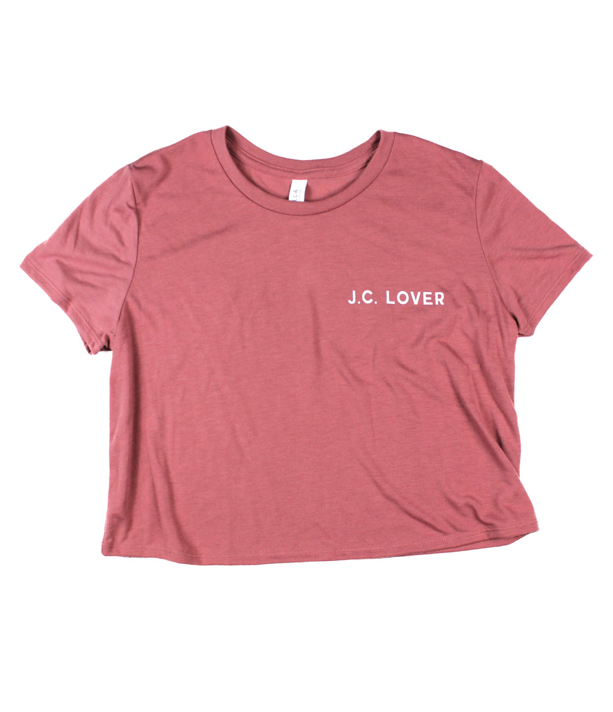 J.C. LOVER MAUVE WOMEN'S FLOWY CROPPED TEE