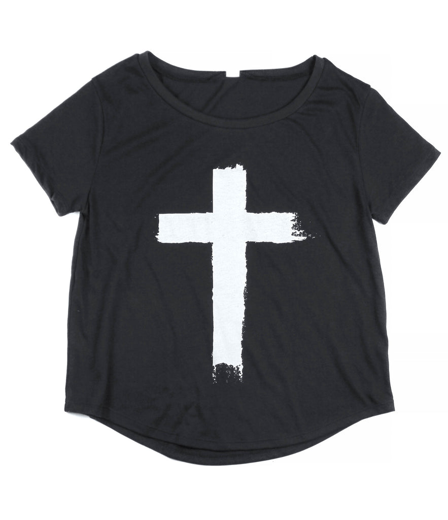 CROSS BLACK WOMEN'S SCOOP NECK T-SHIRT