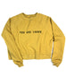 YOU ARE LOVED MUSTARD WOMEN'S RAGLAN PULLOVER FLEECE