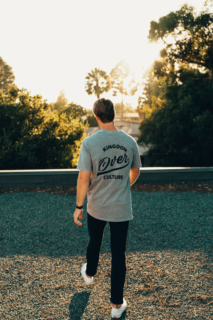 KINGDOM OVER CULTURE MINERAL GREY WASH SLEEVE T-SHIRT