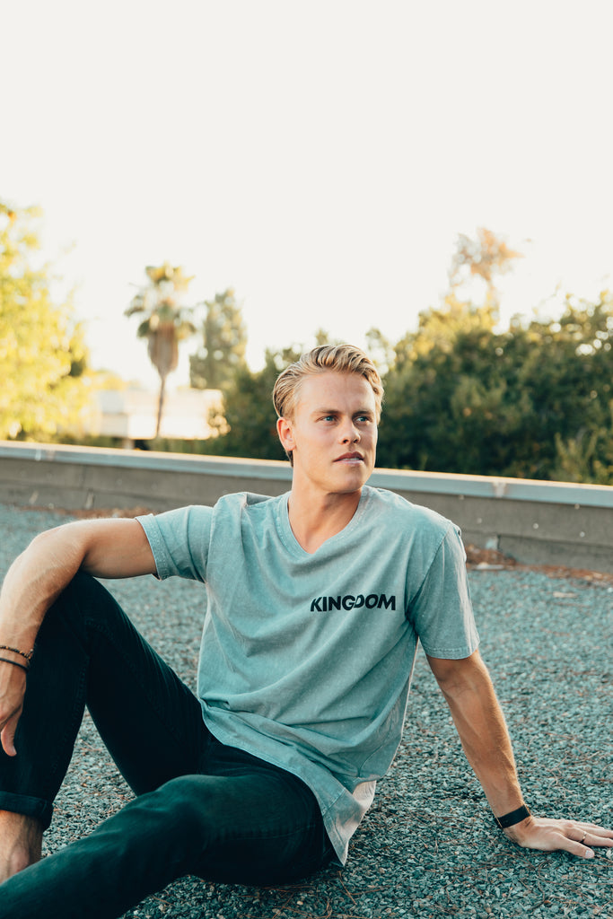 KINGDOM OVER CULTURE MINERAL GREY WASH SLEEVE T-SHIRT