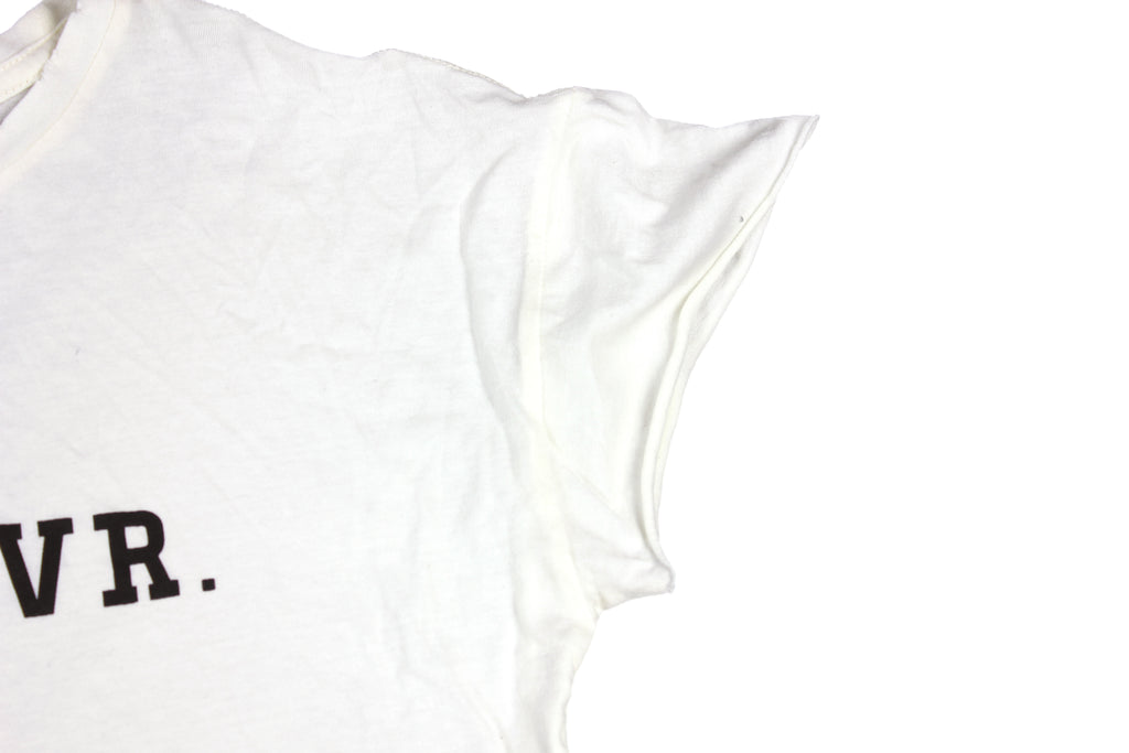 BLVR. OFF-WHITE DISTRESSED WOMEN'S FITTED T-SHIRT
