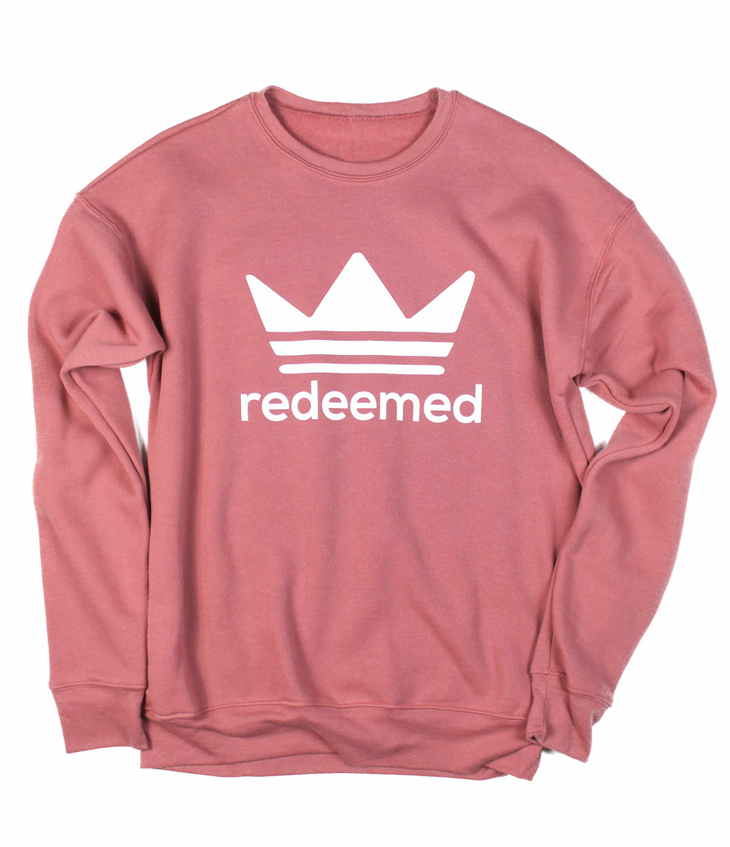 REDEEMED BY THE KING MAUVE CREWNECK SWEATSHIRT