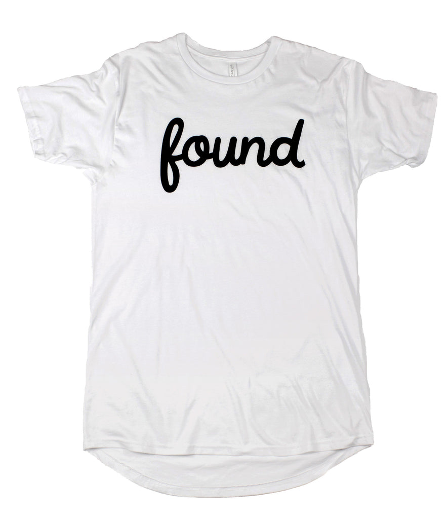 FOUND WHITE LONG-BODY T-SHIRT