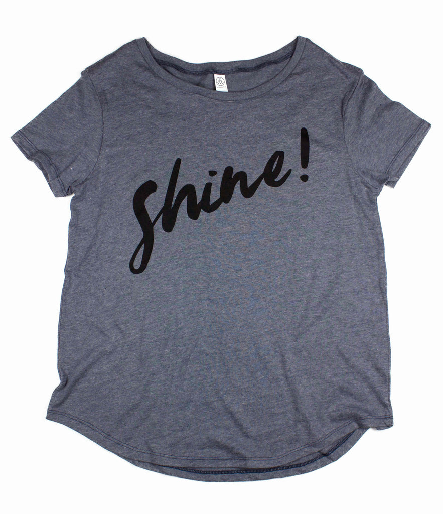 SHINE SLATE BLUE WOMEN'S SCOOP NECK T-SHIRT
