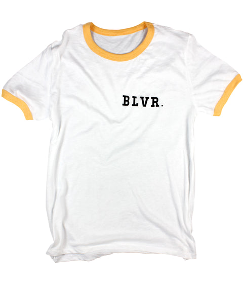 BLVR. WHITE/YELLOW RINGER WOMEN'S TEE